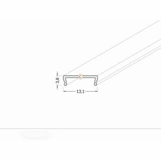 2 Meter  Klickabdeckung Serie M KLAR Typ C