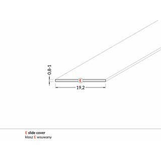 2 Meter Abdeckung (Typ E) Opal Schiebe- und Klickabdeckung Serie ECO