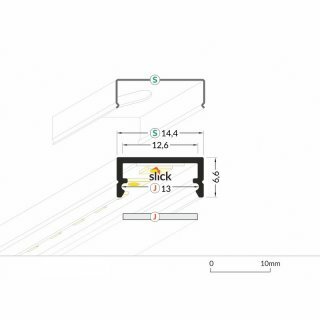 LED Aluleiste Aufputz Flach 12mm Serie Eco