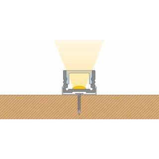 Alu-LED Profil Flach  Gre: BxH 18,4 x 13 mm