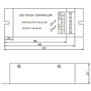 Funk RGB Kontroller mit Komfort Fernbedienung 12-24VDC 4A