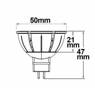 MR16 Vollspektrum LED Strahler 7W COB, 36, 2700K, dimmbar