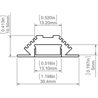 Alu-Profil PAC eloxiert, incl. Abdeckung opal